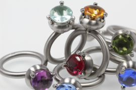 Swivel ring trias groot pastel groen (erinite)