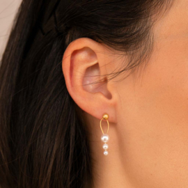 Eva Strepp  vergulde oorbellen "lumi"