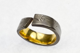 Martin Steinhorst steel damask ring open model