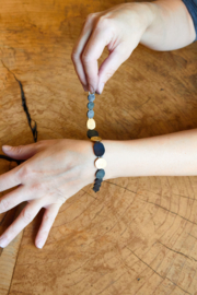 Deco Echo zilveren vergulde schakel armband