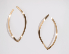 Hauber navette oorbellen rosé goud (groot)