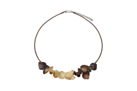 Deco Echo orchidee collier (bruin/goud)