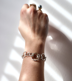Dripping art ringen armband zilver + 1 goud