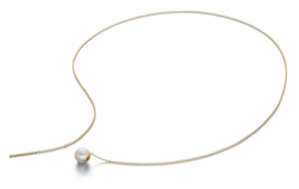 Eva Strepp vergoldete Halskette mit weißer Perle