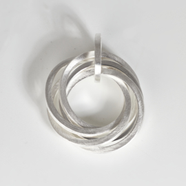 Tezer zilveren hanger met losse ringen