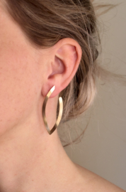 Hauber navette oorbellen rosé goud (klein)