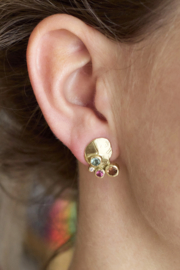 Dripping art oorknopjes met toermalijn