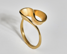 Tezer gouden ring met dubbele slinger