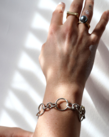 Dripping art ringen armband zilver + 1 goud