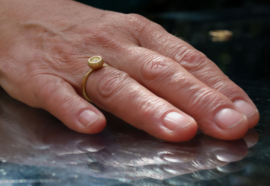 Tezer ring met bol zetting en diamant