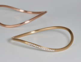 Hauber geelgouden bangle armband+diamanten