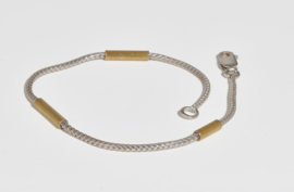 Manu Schmuck armband met 3 gouden elementen