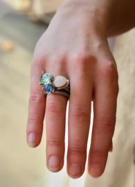 Swivel ring trias groot pastel groen (erinite)