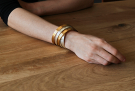 Zilveren klap armband (wit/goud kleur)