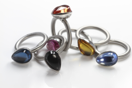 Swivel ring auster goud/gele kleur (goldberyl)