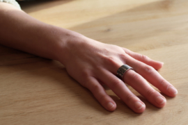 Stalen ring Apero Barbarella met diamant