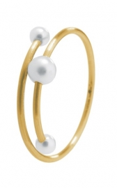 Schmuck werk golden ring with pearls