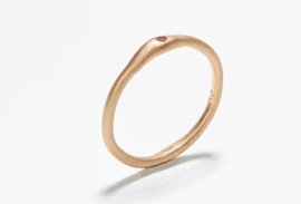 Dripping art ring with brown diamond ( mini )