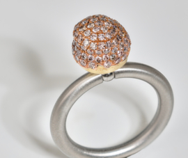 Swivel ring  bossche bol met diamanten