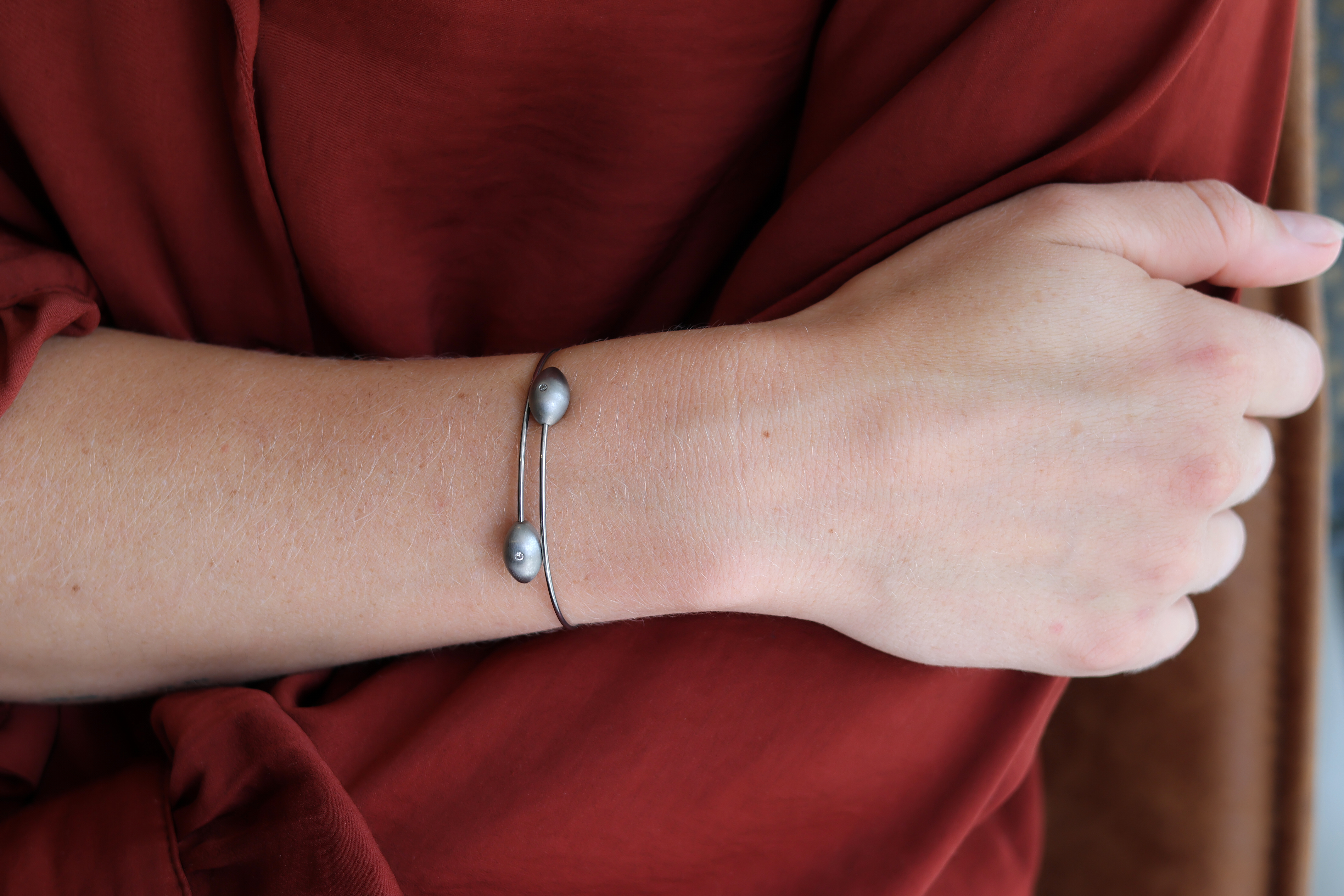 Titanium Feniom armband met 2x diamant