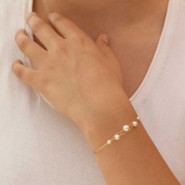 Eva Strepp vergulde armband met 5 parels