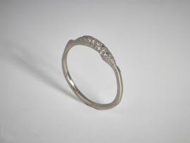 Dripping art witte diamanten panter ring ( mini )