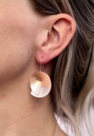 Lindenau bicolor rosé/zilveren oorbellen