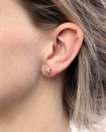 Medusa roodgoud met groen/blauwe saffier