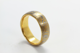 Martin Steinhorst damast ring met goud inleg