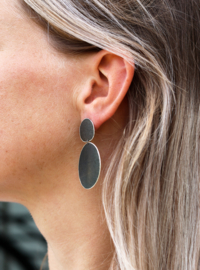 Zwarte zilveren ovalen van Maria