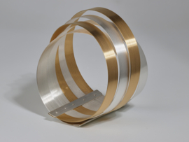 Zilveren klap armband (wit/goud kleur)
