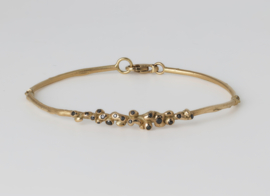 Dripping art armband met  zwarte diamantjes