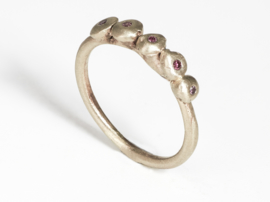 Dripping art ring with purple diamonds tear drops ( mini )