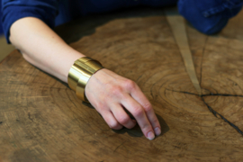 Zilveren goud vergulde klap armband