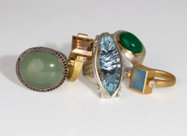 Aqumarijn ring met diamanten