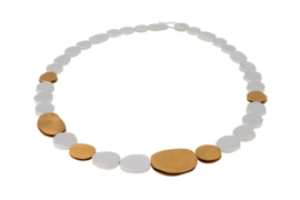 Deco Echo "pebbels" ketting zilver verguld