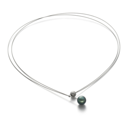 Eva Strepp steel necklace with Tahiti pearl