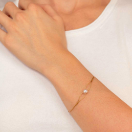 Eva Strepp vergulde armband met 1 parel