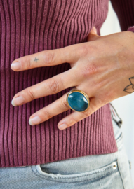 Cleopatra ring with  Aquamarine