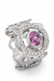 Maier und Beck Aqua Ring mit rosa Saphir