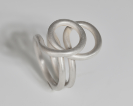 Tezer zilveren dubbele krul ring