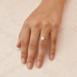 Eva Strepp Ring ,Stahl mit Perle the One