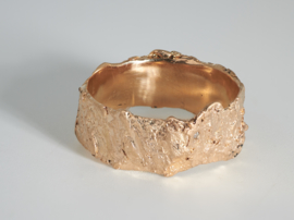 Bark ring rosegoud