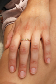 Dripping art ring met 4x kleur diamanten (mini)