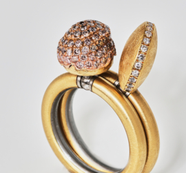 Gouden Swivel ring "napoleon"