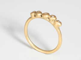 Dripping art ring with tear drops yellow gold ( mini )