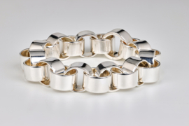 Quinn zilveren brede ringen armband