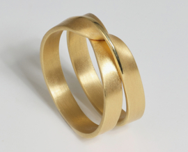 Tezer gouden dubbele ring met tors