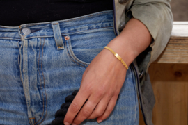 Kubik vlecht armband goud