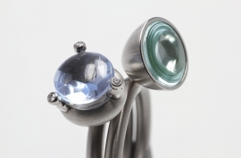 Swivel ring trias groot blauw